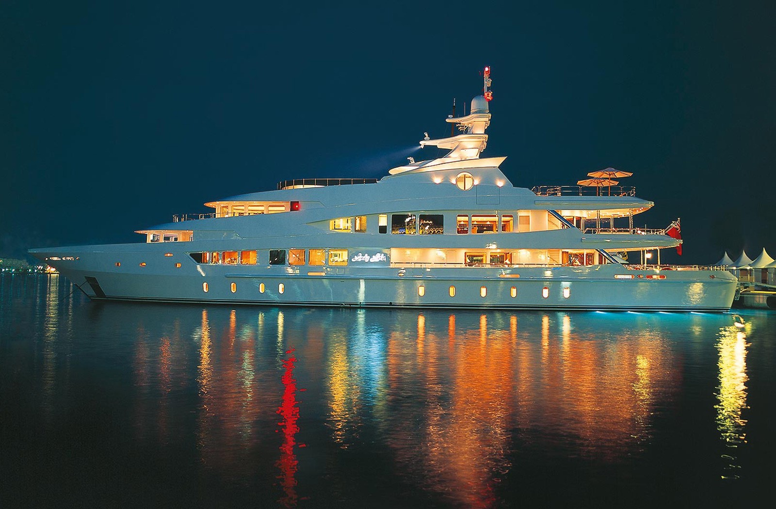 luxury yacht evening